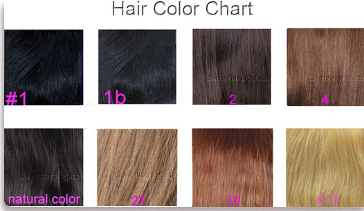 Human Hair Weave Color Chart