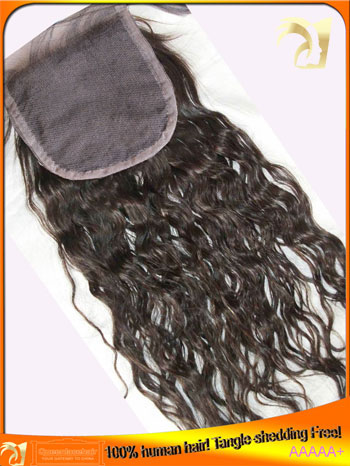 Indian Virgin Human Hair Lace Closure,Middle,Free,3 Part