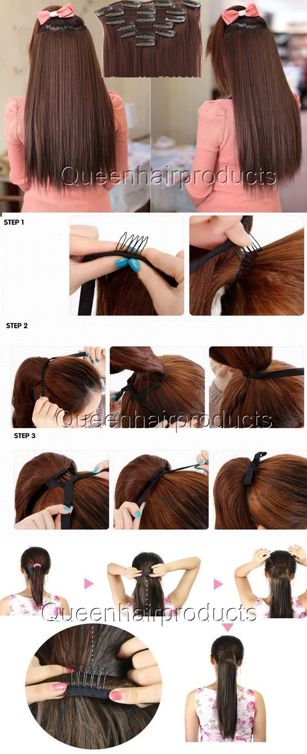 Indian clip in hair extensions