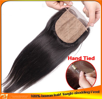 Stock Virgin Brazilian Hair Straight Silk Base Top Closures