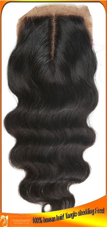 Brazilian Virgin Human Hair  Silk Base Top Quality Lace Closure Body Wave,Invisible Knots