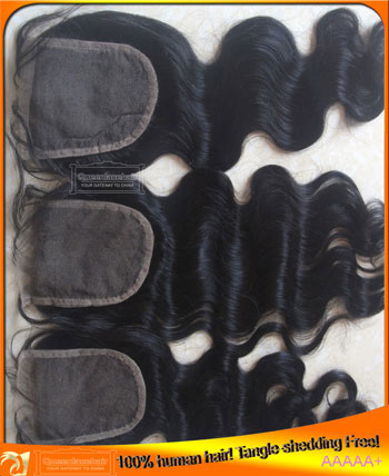 Virgin Indian Hair Top Closure,Free,Middle,3 Parts