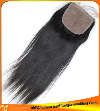 Stock Virgin Brazilian Hair Straight Silk Base Top Closures