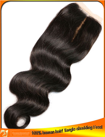 Brazilian Virgin Human Hair  Silk Base Top Quality Lace Closure Body Wave,Invisible Knots