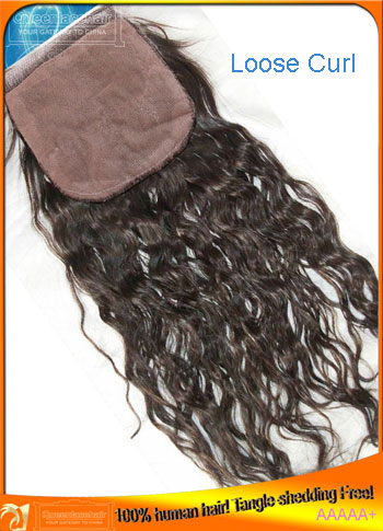 Indian Virgin Silk Base Top Quality Lace Closures,Size 4*4,Invisible Knots