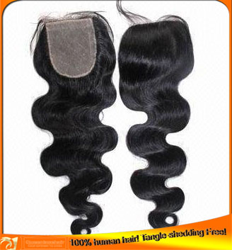 Indian Virgin Human Hair Body Wave Silk Based Top Closure 4x4,Affordable Price
