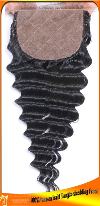 Indian Virgin Silk Base Top Quality Lace Closures,Size 4*4,Invisible Knots