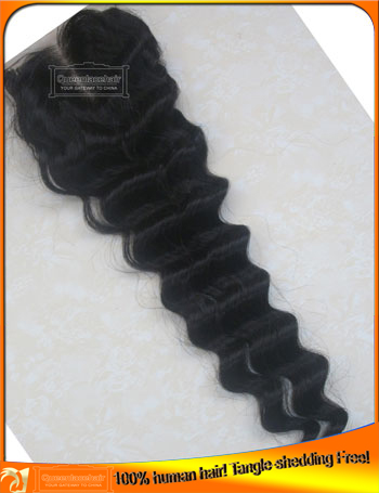 Good Quality Deep Wave Human  Lace Top Closures,Wholesale Price