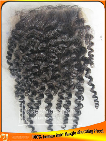 Curly Brazilian Human Hair Top Lace Closure,Cheap Price,Tangle Shedding Free