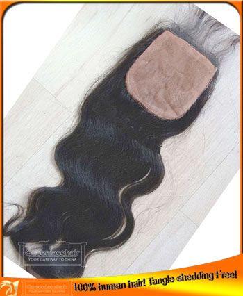 Silk base lace closure