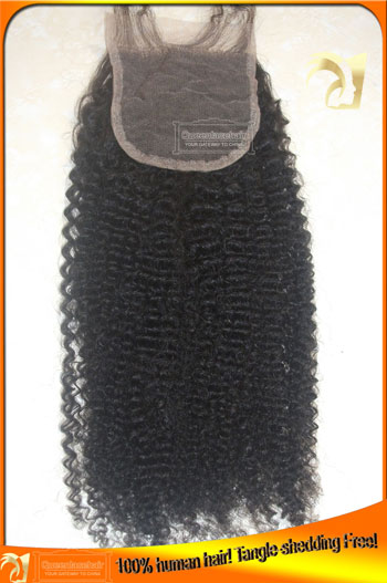 Afro Curl Brazilian Virgin Human Hair Lace Closures Manufacturer,Free Part