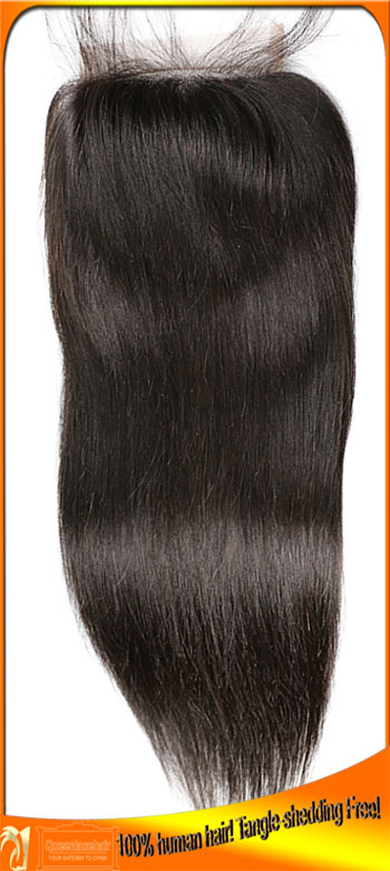 Wholesale Brazilian Virgin Straight Human Lace Closures,Free,Middle,3 Part