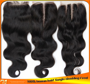 Indian Virgin Hair Body Wave Lace Top Closure Free Parting