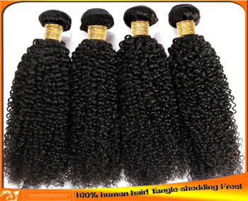 Stocked Virgin Brazilian Afro Curly Human Hair Weave,Tangle Shedding Free