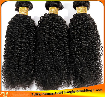 Stocked Virgin Brazilian Afro Curly Human Hair Weave,Tangle Shedding Free