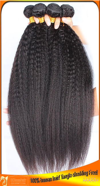 Virgin Brazilian Human Hair Kinky Straight  Weave Wefts