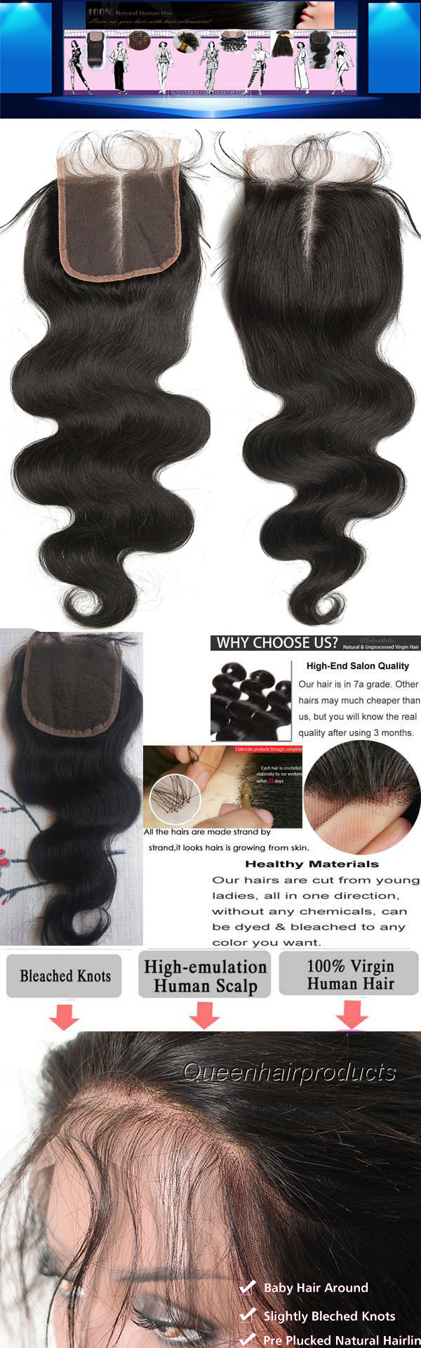 body wave lace closures